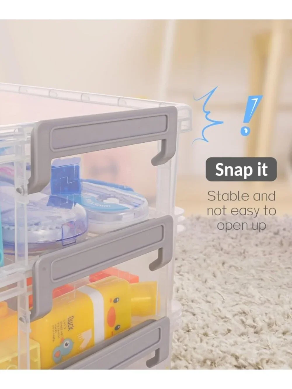 Extra Large Clear Pencil Case - Stackable Storage Box for Art Supplies & School